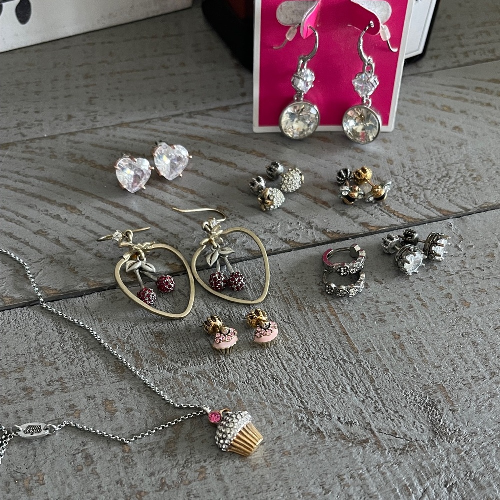 Lot of Vintage Juicy Couture earrings and a necklace
